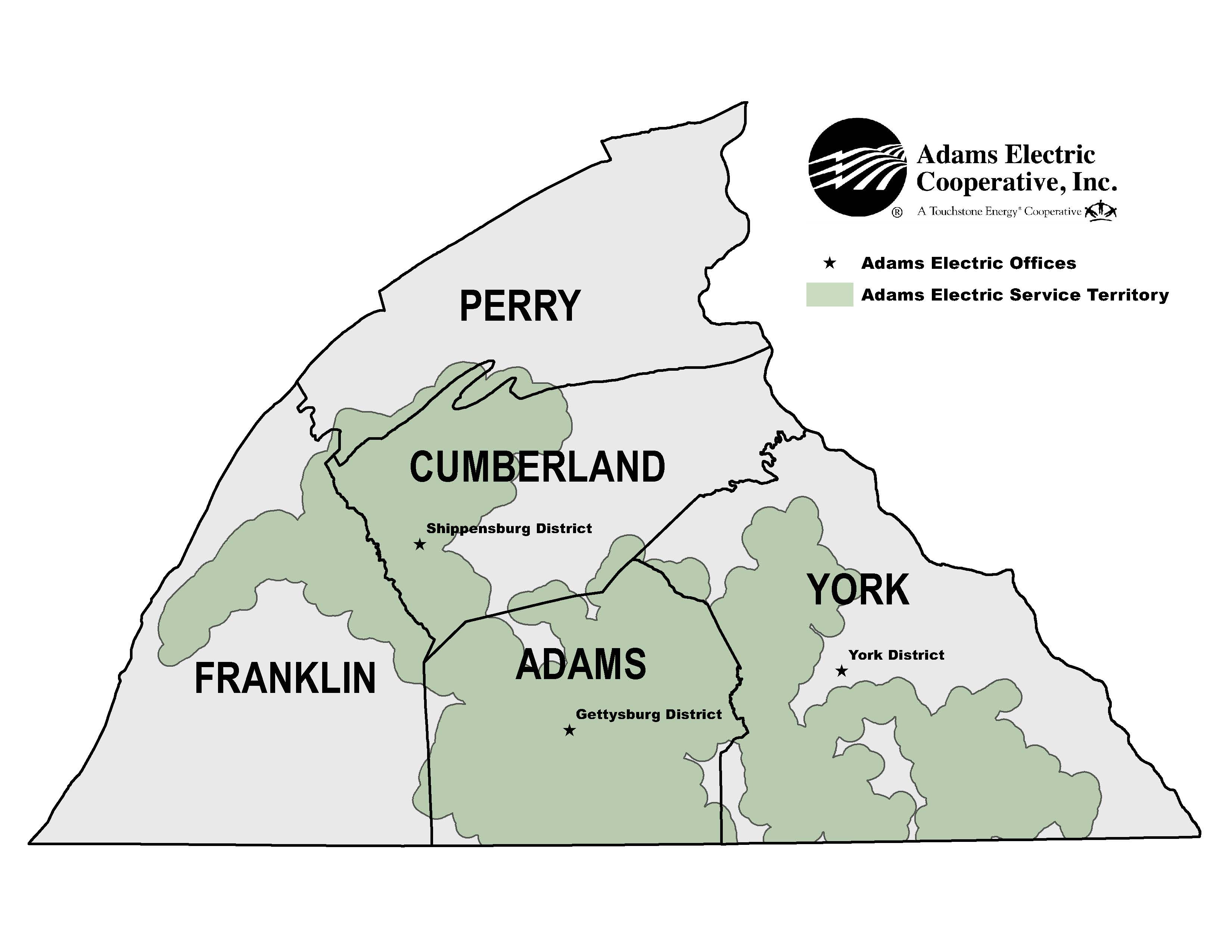 Adams Service Territory Map